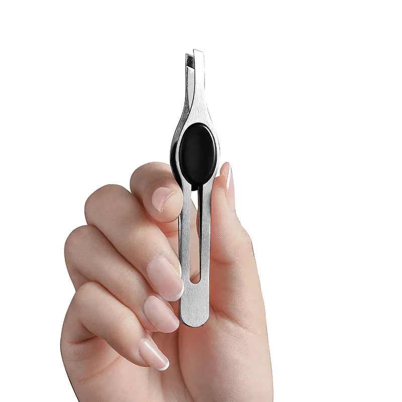 Professional Comfort Hold Non-Slip Stainless Steel Slanted Tip Eyebrow Tweezers Facial Hair Removal Ingrown Brows Slant Tweezer