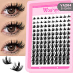 WOSHEER Lash Clusters Manga Lash Clusters Kit Clear Fairy Eyelash Clusters Wet-Look Spiky Anime Lashes Individual Lashes