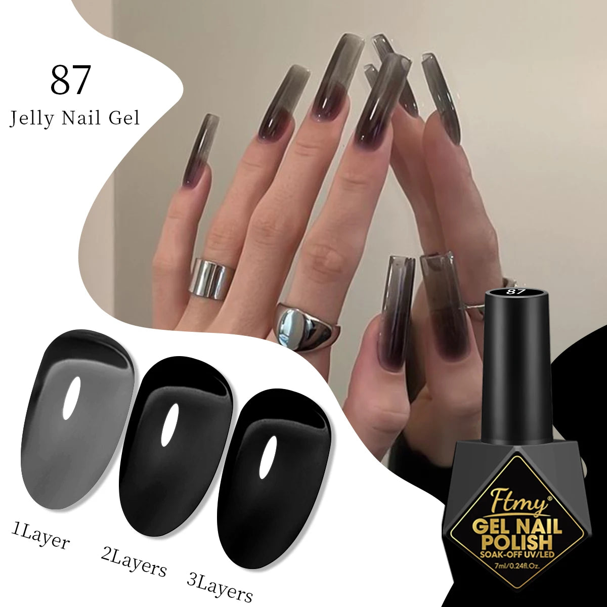 FTMY 7ML Jelly Gel Nail Polish Candy Color Gel Polish Long Lasting Nail Gel For Nail Salon - Multicolor Optional