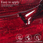 PUENTE 7.5ML Wine Red Cat Magnetic Gel Nail Polish Super Shiny Ruby Red Cat Eye Gel Soak Off UV Semi-Permanent Nail Art Varnish