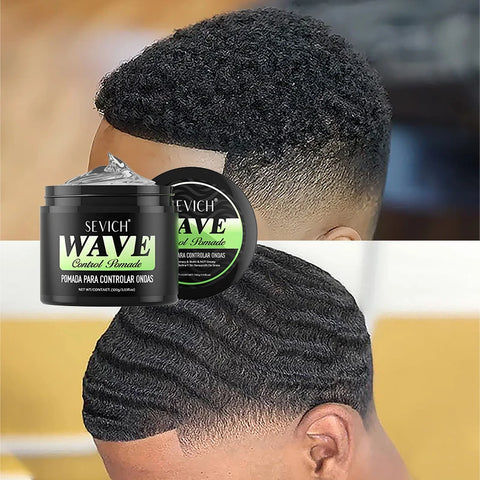Wave Control Pomade Kit 360 Style Strong Hold Long Lasting Curly Hair Cream With Brush Silk Rag Cap Tool Accessony Hair Styling