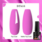 MEET ACROSS 8 Colors Mirror Gel Nail Polish Long-lasting Quick-drying Metallic Gold Silver Red Semi Permanent Varnish Nail Art