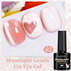 PUENTE 7.5ML Sparkling Pinkish Purple Laser Cat Magnetic Gel Nail Polish Holographic Rainbow Effect Soak Off UV Nail Art Varnish