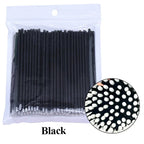 Brush Lash Extension 100Pcs Eyelash Cleaning Micro Cotton Swab Individual Eyelashes Microbrush Beauty Makeup Clean Remover Tools