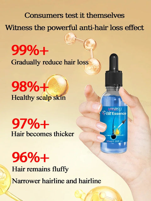 WPRBREGT blue bottle.hair growth essential 0iI. Say goodbye to baIdness. The secret 0f thick hair hair growth serums