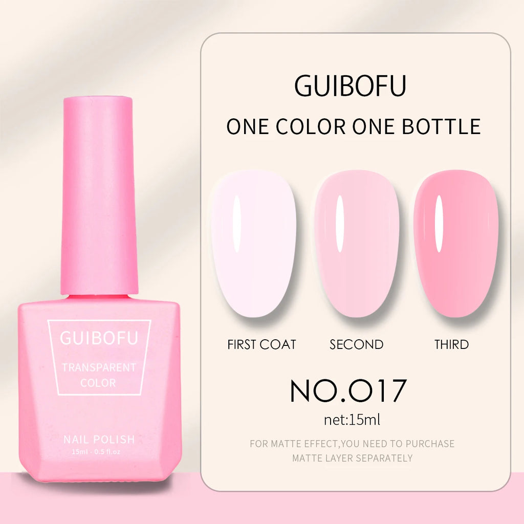 1pc 15ml Milky Jelly Nude Gel Nail Polish Transparent Colors Sheer White Pink Gel Nail Kit For Salon 68 Color