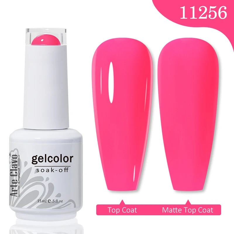 Arte Clavo Transparent Nude Pink Color Jelly Gel Nail Polish Semi Permanent 15ml Top Coat Soak Off UVLED Varnish Nail Art Design