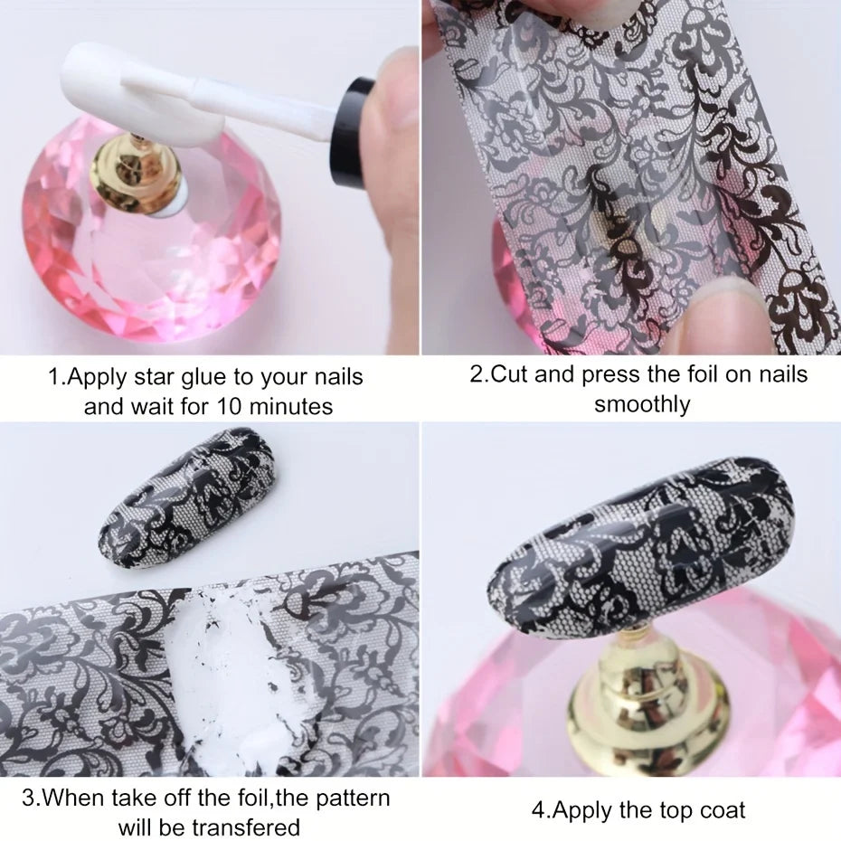 1Box-10pcs Nail Sticker Leopard Print Series Nail Foils Animal Leopard Texture Starry Nail Transfer Decals Slider Manicure DIY