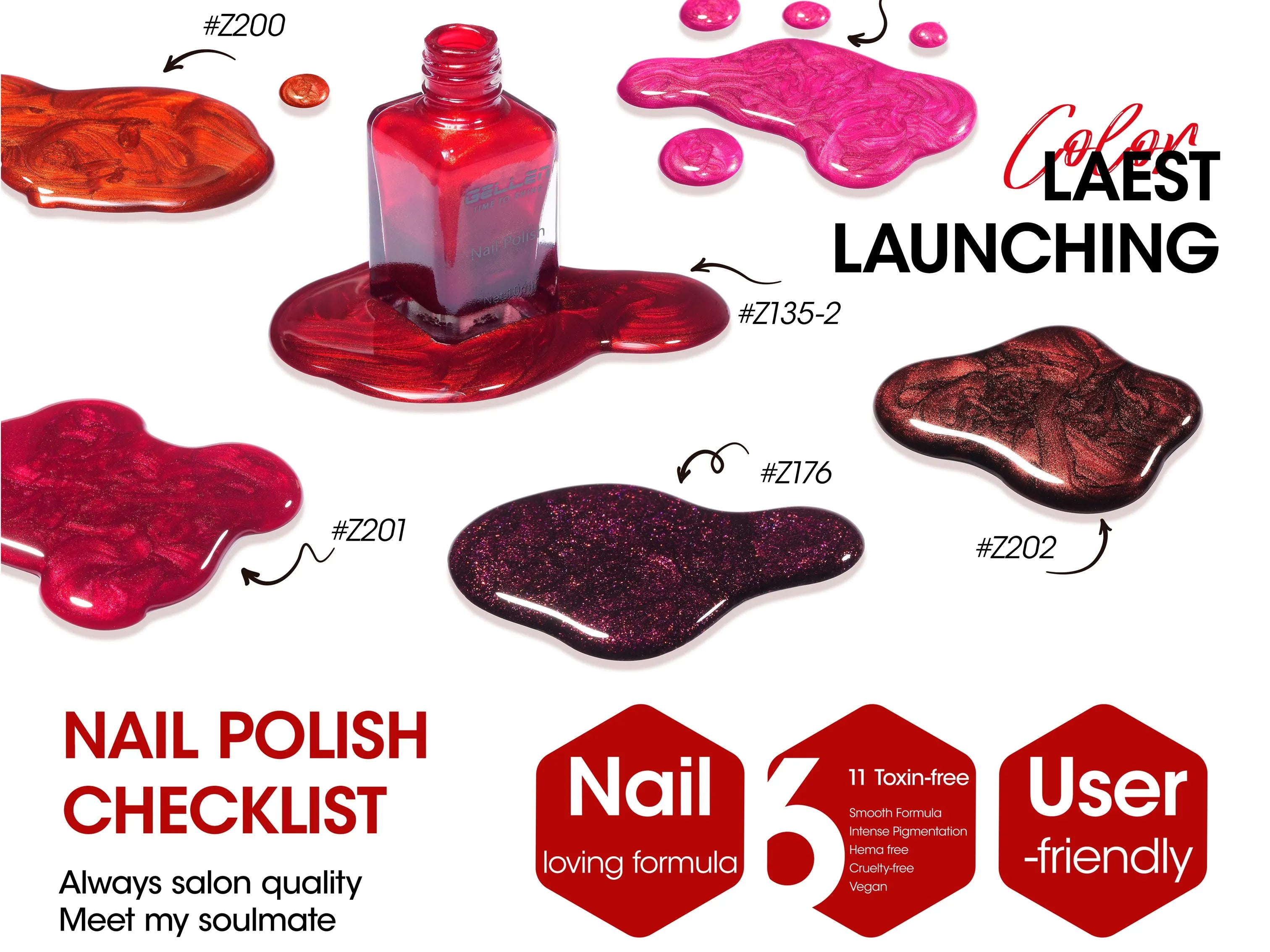 GELLEN Dark Red Jelly Transparent Gel Nail Polish Pink Skin 6pcs Set Quick Air Dry Autumn Winter Nails Polishes 10ml 2026 New