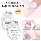 NICOLE DIARY White Non Stick Hand Extension Gel Nail Polish For 3D Shaping Carving Flower DIY Nail Art Extension Acrylic