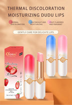 O'CHEAL Color Fruit Lipstick Peach Temperature Changing Lip balm Moisturizing Waterproof Long Lasting Moisturizes Lip Balm