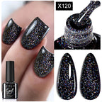 LILYCUTE 5ML Metallic Painting Liner Gel Nail Polish Super Bright Gold Silver Mirror Drawing Gel Semi Permanent Line French Nail