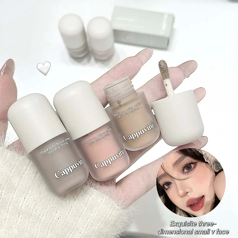 Grey Brown Facial Contour Shadow Cream Natural Nude Makeup Liquid Contouring Stick 3D Nose Shadow Brightening Bronzers Cosmetic