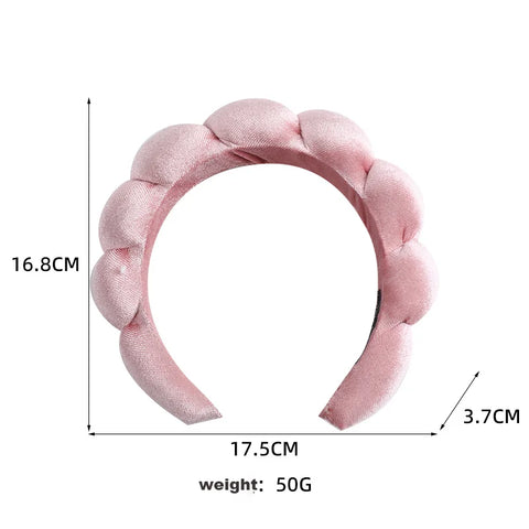 Retro Puffy Hair Band Sponge Headbands for Women Velvet Cloth Padded Girls Makeup Hairband Beauty Fashion Hairband Accessories