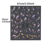 Nails Stickers Purple Blue Brown Ink Design Decals Gold Decorations Art Self-Adhesive Holographic Gel Slider Manicure Supplies