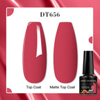 MEET ACROSS 8 Colors Mirror Gel Nail Polish Long-lasting Quick-drying Metallic Gold Silver Red Semi Permanent Varnish Nail Art