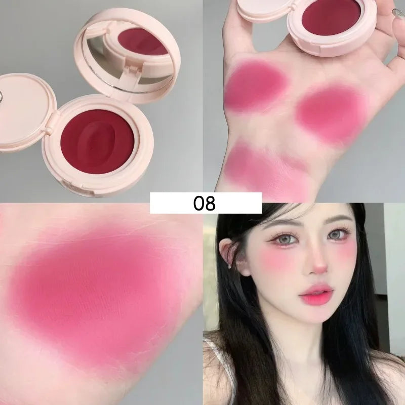 Face Blusher Matte Natural Cheek Tint Brighten Face Contouring Waterproof Cosmetics Blush Powder Soft Female Makeup 1pcs Blusher