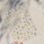 1pcs Dream Flower Window Shell Light Nail Art Stickers Japanese Flower Self Adhesive Stickers Press On Nails Decoration Decals