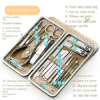 Household Daily Grooming Kit 19PCS Stainless Steel Manicure Pedicure Tool Set With Nail Clippers Ear Spoons
