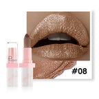 Shimmery Diamond Lipstick 10 Shades Waterproof Glittery Non Transfer Red Lip Tint Smooth Long Wear Pearly Lipstick