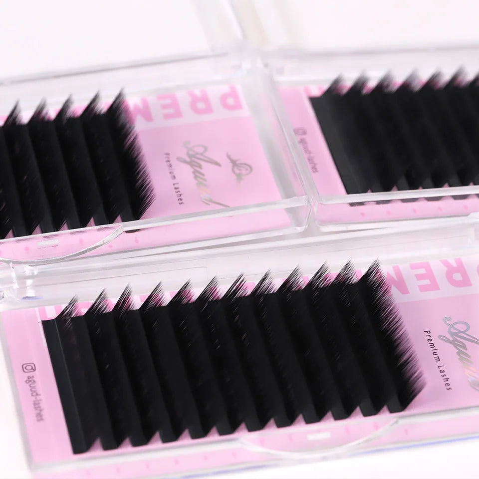 Aguud L M Curl 8-15m Individual Eyelash Extension Classic Lashes Extensions Trays Wholesale Matte Black Soft Mink Faux Eyelashes