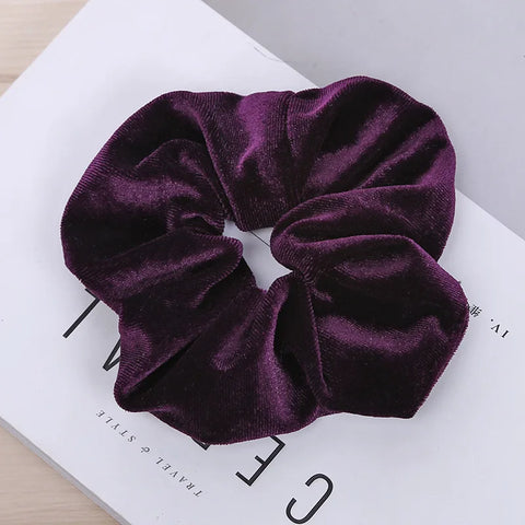 10/6/1pc Accesorios para el cabello chouchou cheveux femme hair scrunchies headband women ties velvet solid color Black set pack
