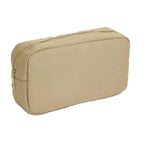 Letter Patch Custom Travel Cosmetic Bag Personalized Nylon Pouch Toiletry Bag Chenille Patch Makeup Toiletries Girl Cosmetic Bag