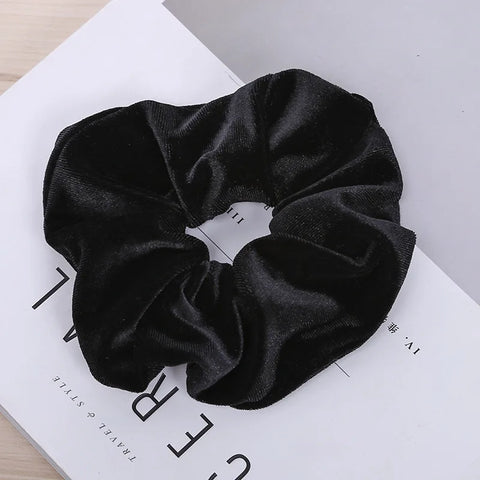 10/6/1pc Accesorios para el cabello chouchou cheveux femme hair scrunchies headband women ties velvet solid color Black set pack