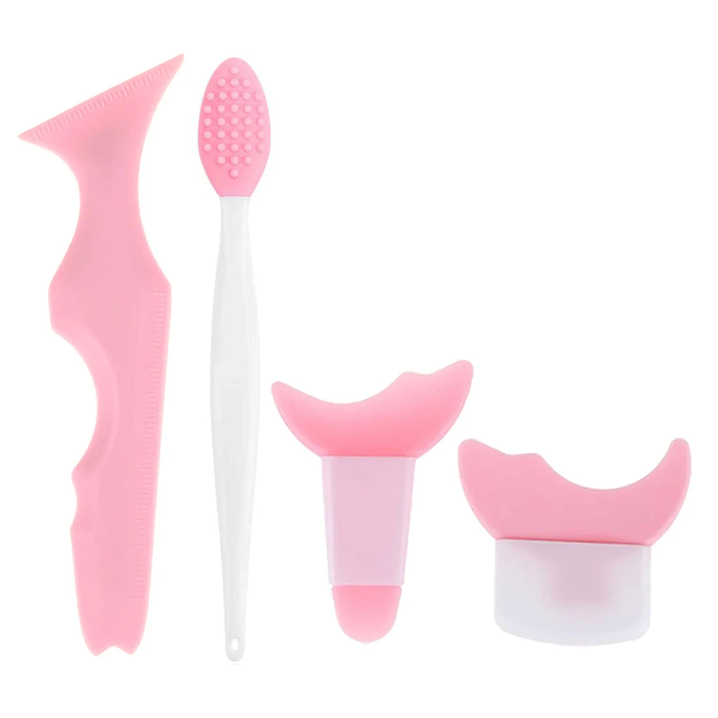 4Pcs Set Eye Makeup Assistance Tool Set With Nose Brush Silica Gel Multifunctional Makeup Tools For Women  eye brow shaper