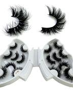HBZGTLAD 5/8 Pairs of Natural Russian Striped Mink Lashes 3D False Lashes Volume Wavy False Lashes Eyelash Extensions Makeup