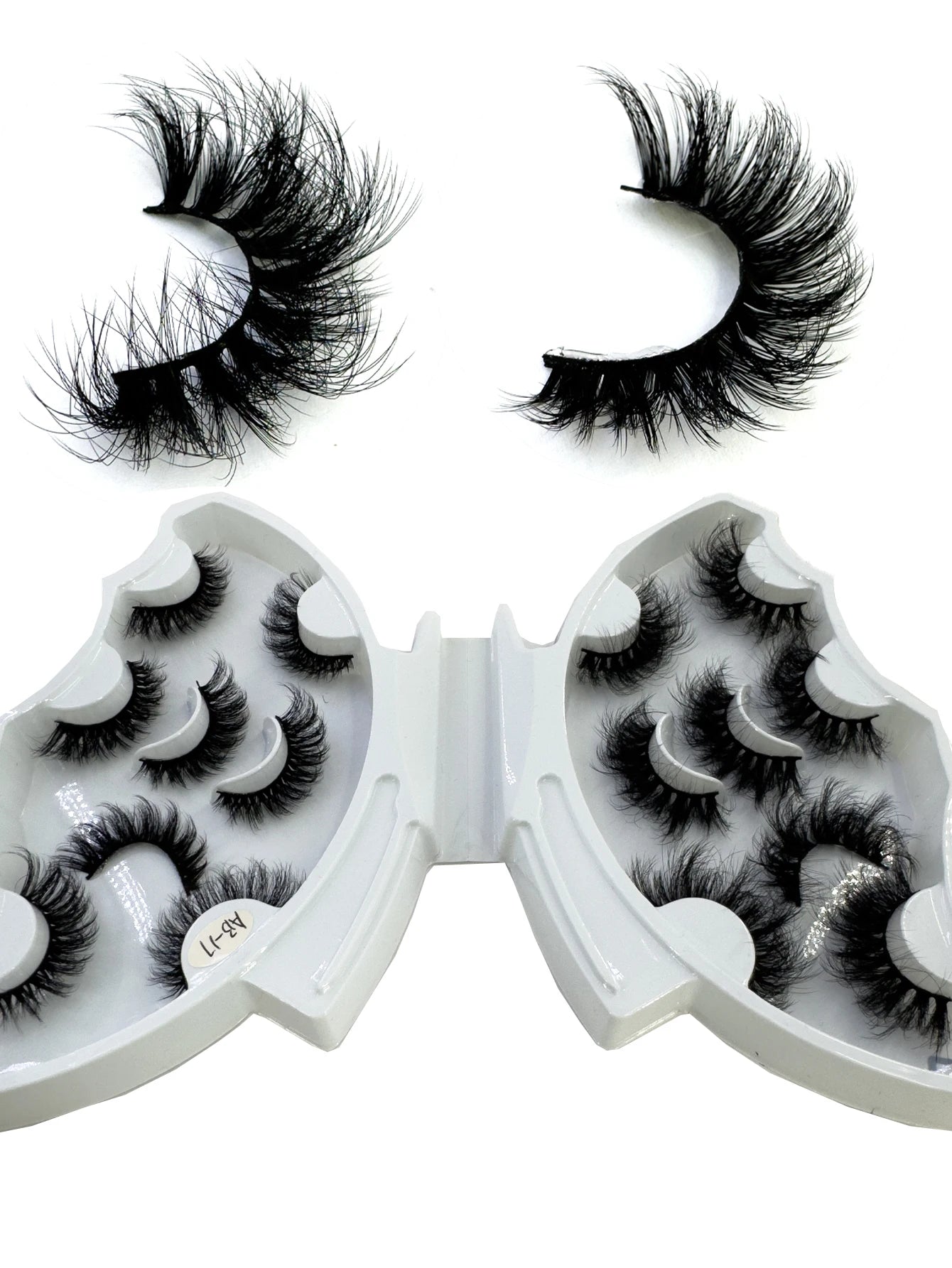 HBZGTLAD 5/8 Pairs of Natural Russian Striped Mink Lashes 3D False Lashes Volume Wavy False Lashes Eyelash Extensions Makeup