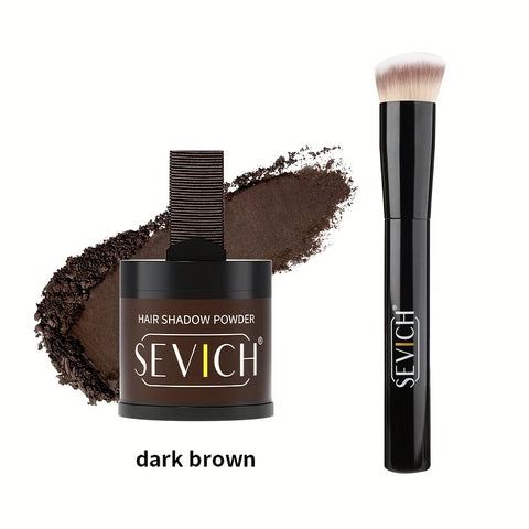 SEVICH Hairline Powder With Brush Black Root Cover Up Instant Waterproof Hairline Shadow Powder Hair Concealer Coverage Makeup
