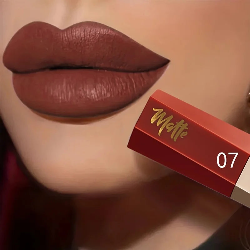 1pcs Waterproof Matte Velvet Lip Tint: Long-Lasting Nude Lip Glaze for a Sexy and Smooth Finish, Valentine's Day Gift