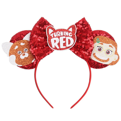 Disney Mickey 3.3"Velvet Ears Headband For Girls Soft Bow Hairband Halloween Festival Party Christmas DIY Hair Accessories