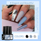6PCS/Set Colorful Gorgeous Gel Nail Polish Kit Autumn Series Sparkling Shinning Manicure Soak Off Black White Nails Art Varnish