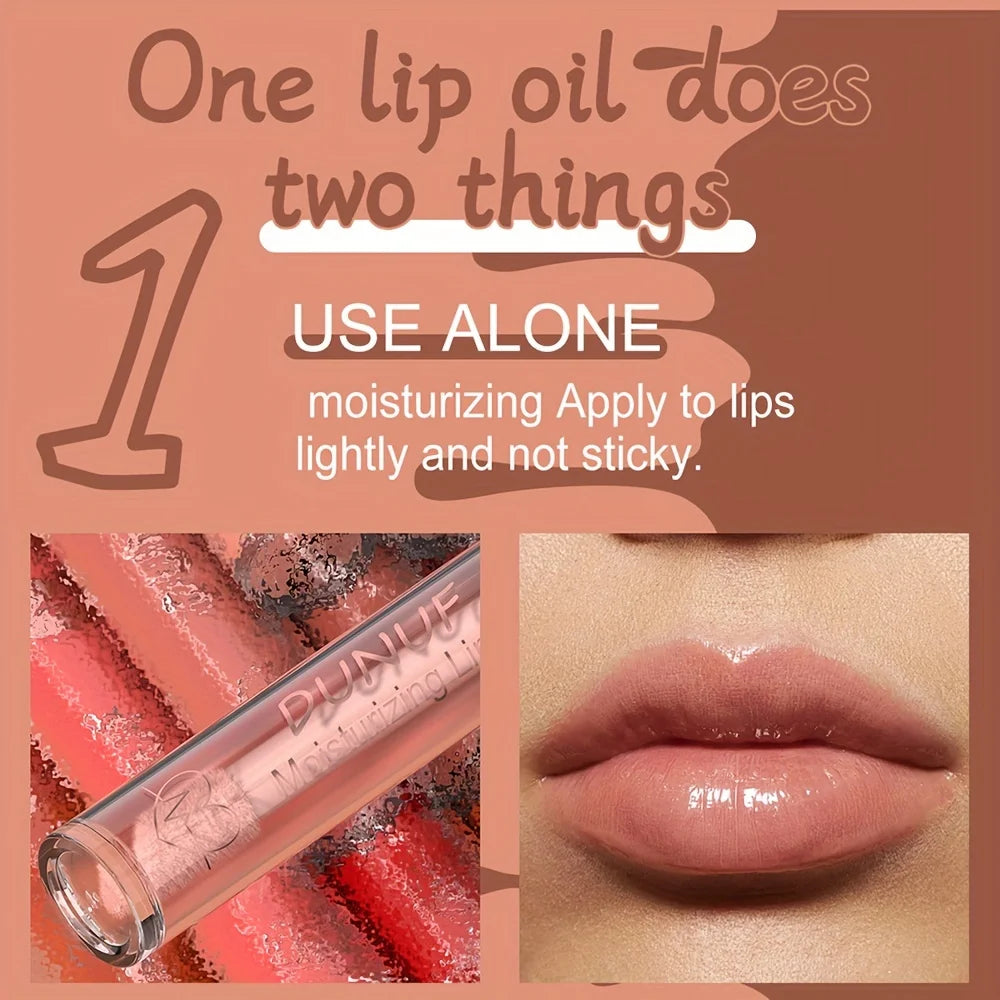 DUNUF Lip Gloss And Lip Oil Set 2-Piece Long-Lasting Waterproof Matte Moisturizing Non-Fading Lipstick Collection