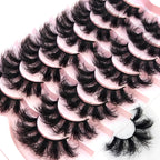 HBZGTLAD 5/8 Pairs of Natural Russian Striped Mink Lashes 3D False Lashes Volume Wavy False Lashes Eyelash Extensions Makeup