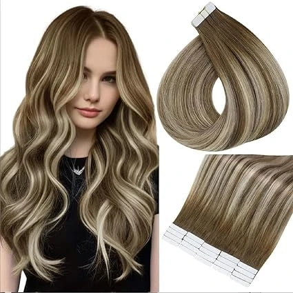 Full Shine Tape In 100% Remy Human Hair Straight Double Sided Blonde Comfortable Silky Natural Tape ins For Women