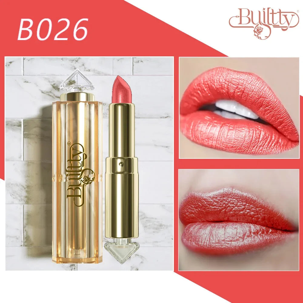 12 Colors Korea Matte Glitter Lipstick Pink Nude Matte Gliter Waterproof Kissproof Glitter Flip Lipstick Orange Dropshipping