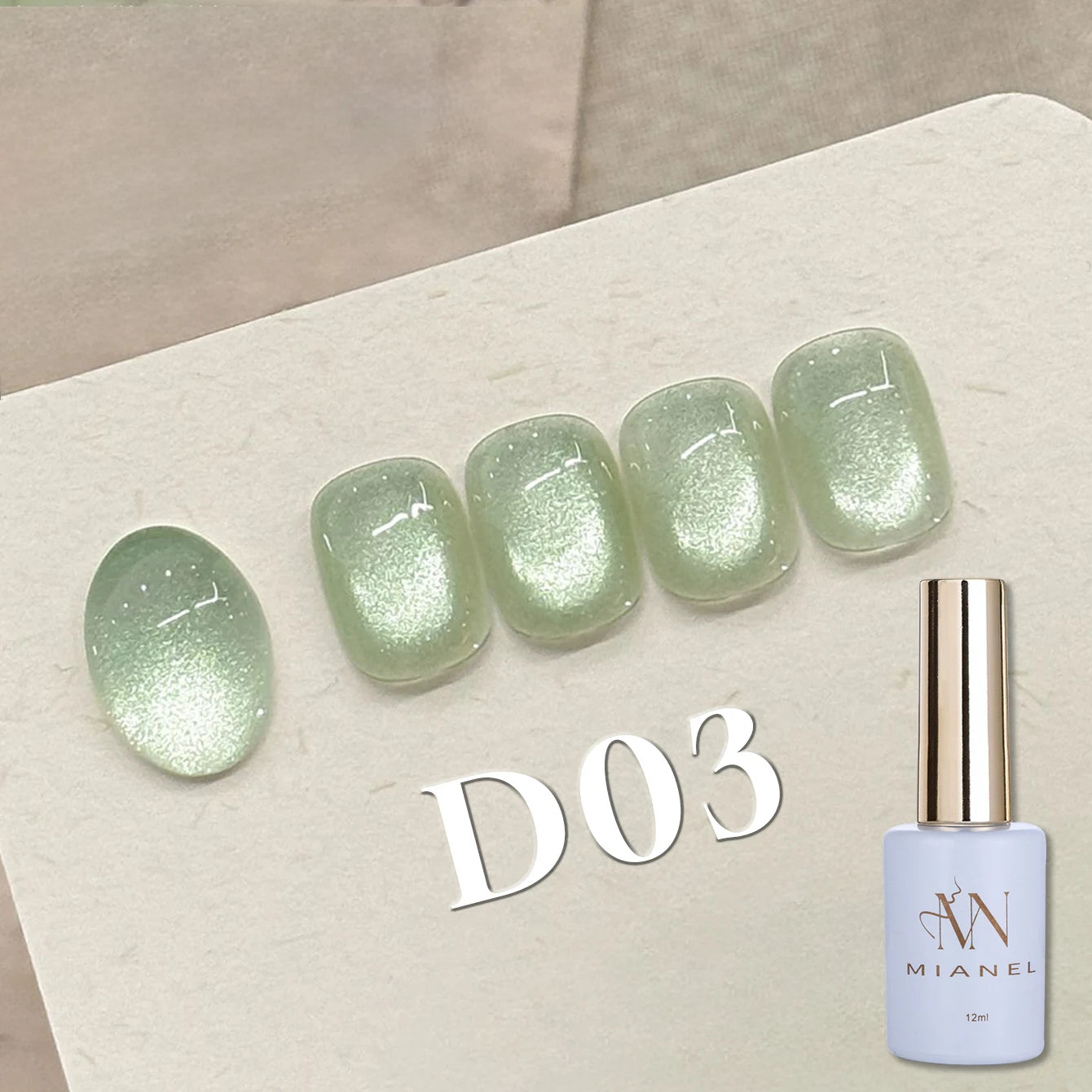 MIANEL 12ML 1-12pcs Jiannan Bistro Cat Eye Gel Nail Polish Blue Nails White Nails Pink Nails Nail Art Use Nail Supplies