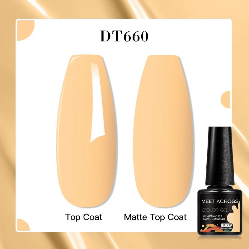 MEET ACROSS 8 Colors Mirror Gel Nail Polish Long-lasting Quick-drying Metallic Gold Silver Red Semi Permanent Varnish Nail Art