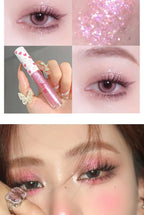 6 Colors Glitter Liquid Eyeshadow Waterproof Pearlescent Shiny Eye Shadow Highlighter Sequins Lying Silkworm Makeup Beauty Tool