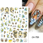 Press on Nails Tiger Symbol Nails Decals Design Fierce Wild Animal Leopard Decoration Manicure Stickers Nails Accessories Tools