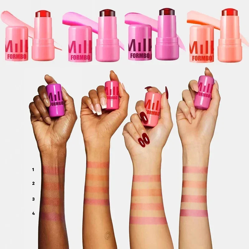 Lip Gloss & Blush,Cooling Water Jelly Tint,Multi Makeup Stick,Cheek Stain,Long-Lasting Hydrating,Transfer Proof,Buildable Rouge