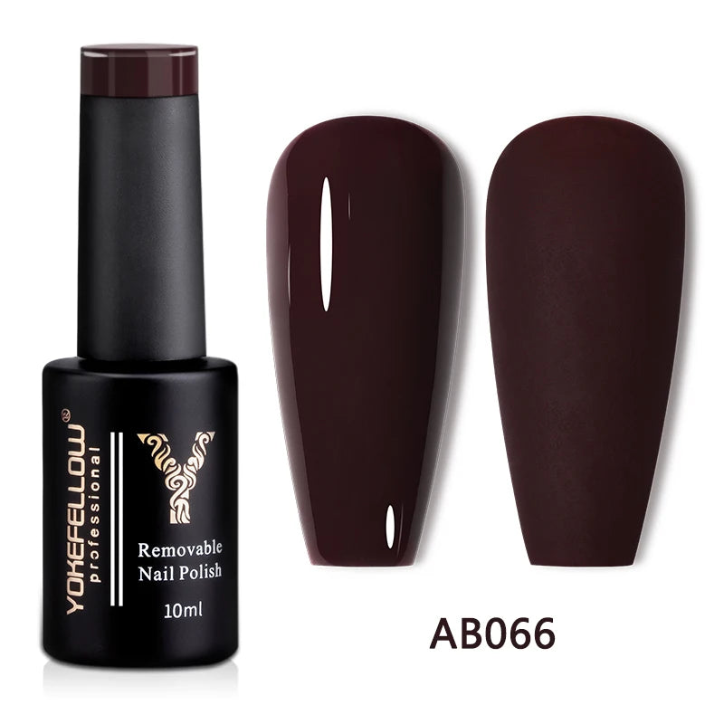 YOKEFELLOW 10ml Jelly Nude Gel Nail Polish High Quality Translucent Pink Nail Gel Varnish Soak Off UV Gel Polish Long Lasting
