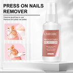 LIMEGIRL 60ml Nail Remover Gel Remover Nail Liquid Easy Soften Remove Fake Nails Solid Adhesive Press-On Nail Gel Remover Tool
