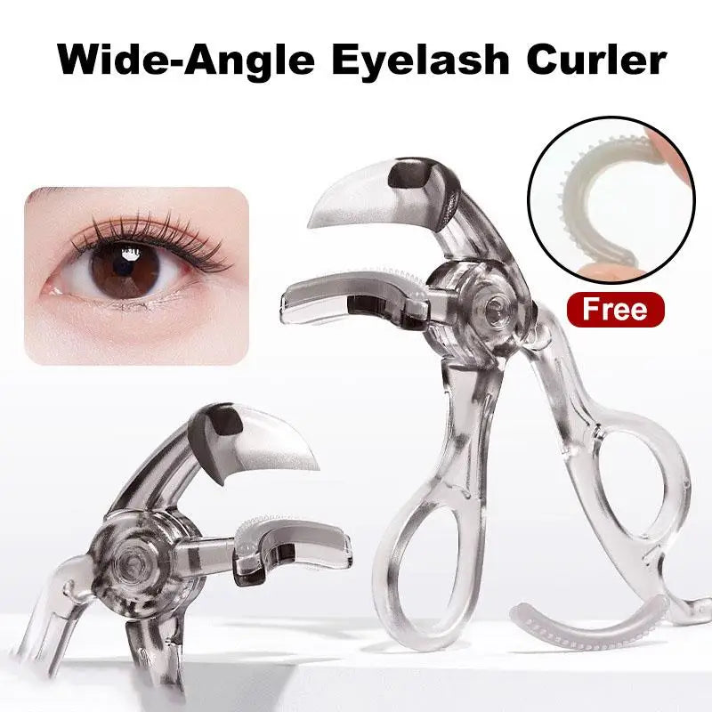 Portable Wide-Angle Eyelash Clip Lasting Eyelash Curler With Frameless Toothed Comb Professional Curling Eye Makeup Tool
