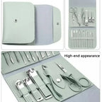 16Pcs Stainless Steel Nail Clippers Cuticle Nippers Set Portable Travel Case Household Manicure Pedicure Grooming Supply