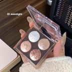 Planet Four-color Diamond Glitter Eyeshadow Palette Aurora Purple Metallic Shimmering Baked Powder Highlighter Eye Shadow Makeup