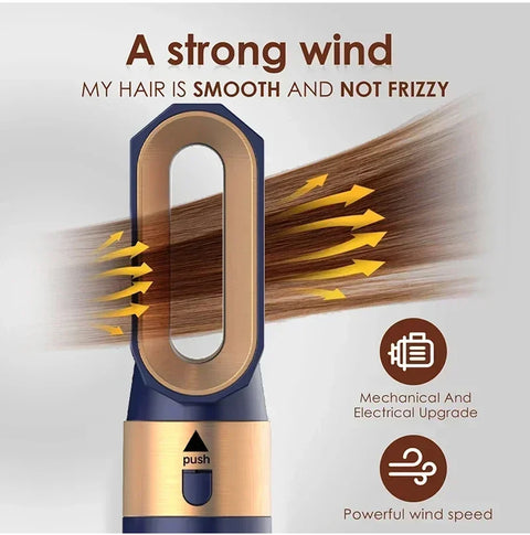 5 In 1 Hair Dryer And Styler Set Professional Hot Air Brush With Curling Iron And Hair Straightener